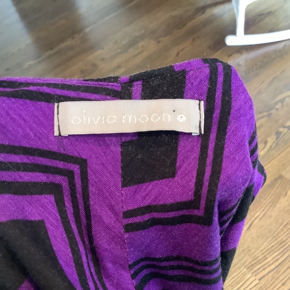 Olivia Moon Maxi Sun Dress Purple Black Abstract Size Large - Picture 7 of 7